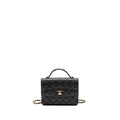 CHANEL 25C QUILTED CC TOP HANDLE MINI BACKPACK CAVIAR BLACK LGHW (MICROCHIP)