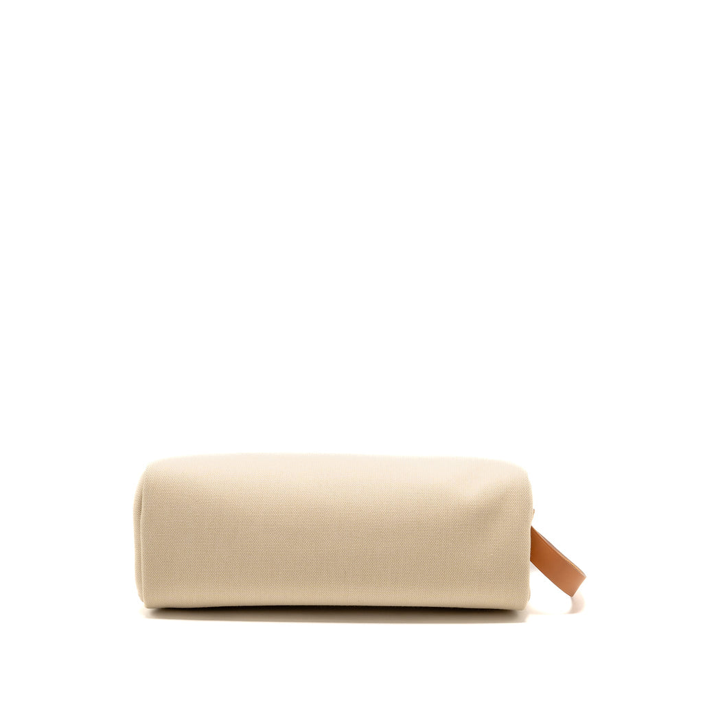 HERMES HERBAG 31 ZIP BAG CANVAS/HUNTER LEATHER BETON/NATURE SHW
