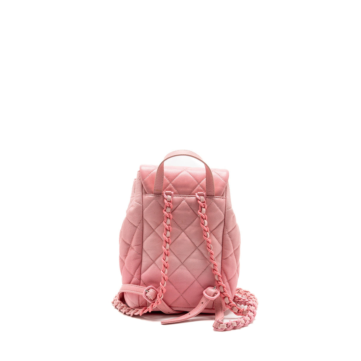 Chanel CC Flap Drawstring Backpack Caviar Gradient Pink SHW (Microchip)