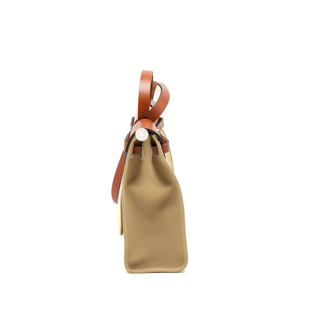 Hermes Herbag 31 Zip Bag Toile Officer Canvas Trench/Cuivre SHW