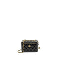 CHANEL 23C LONG VANITY WITH CHAIN SHINY LAMBSKIN BLACK GHW (MICROCHIP)