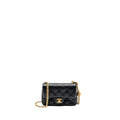 CHANEL COCO LOVE MINI FLAP BAG ADJUSTABLE CHAIN CAVIAR BLACK GHW (MICROCHIP)