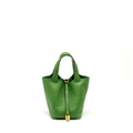 HERMES PICOTIN 18 LOCK BAG CLEMENCE VERT YUCCA GHW