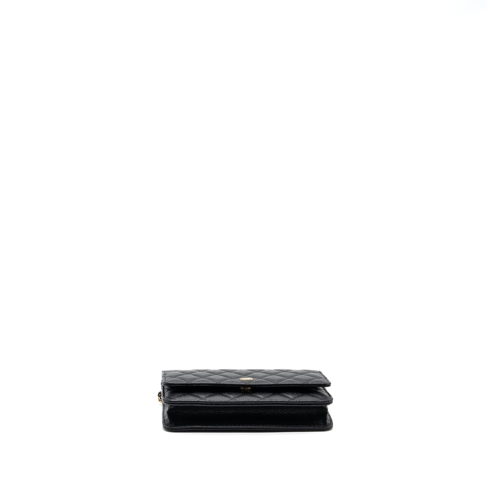 CHANEL CLASSIC WALLET ON CHAIN CAVIAR BLACK GHW (MICROCHIP)