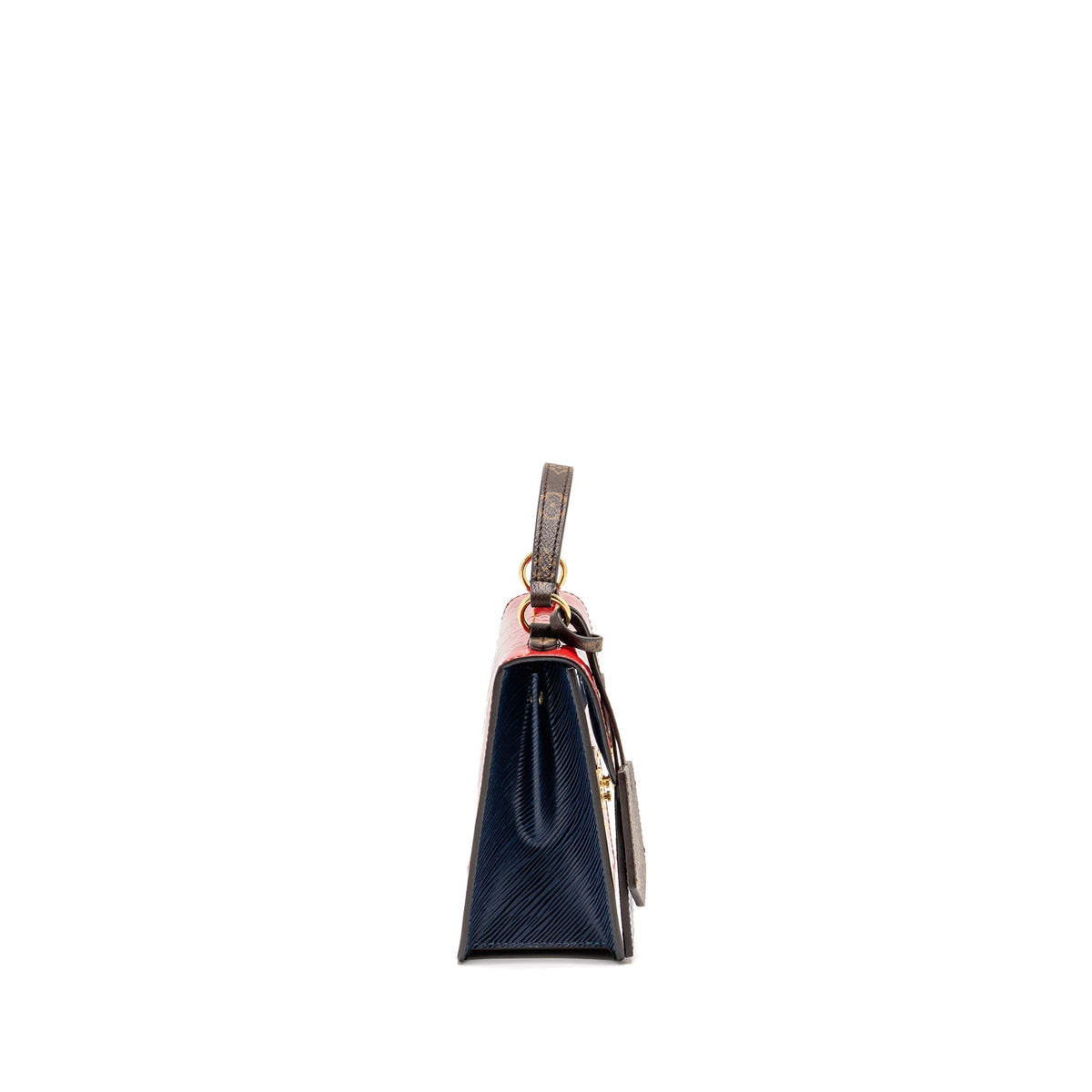 LOUIS VUITTON SPRING STREET BAG PATENT/EPI/MONOGRAM CANVAS RED/DARK BLUE/BROWN GHW