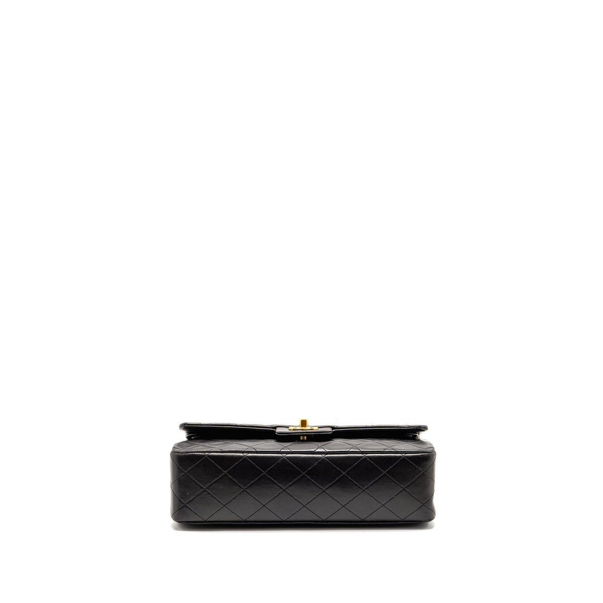 Chanel vintage medium classic double flap bag lambskin dark brown GHW