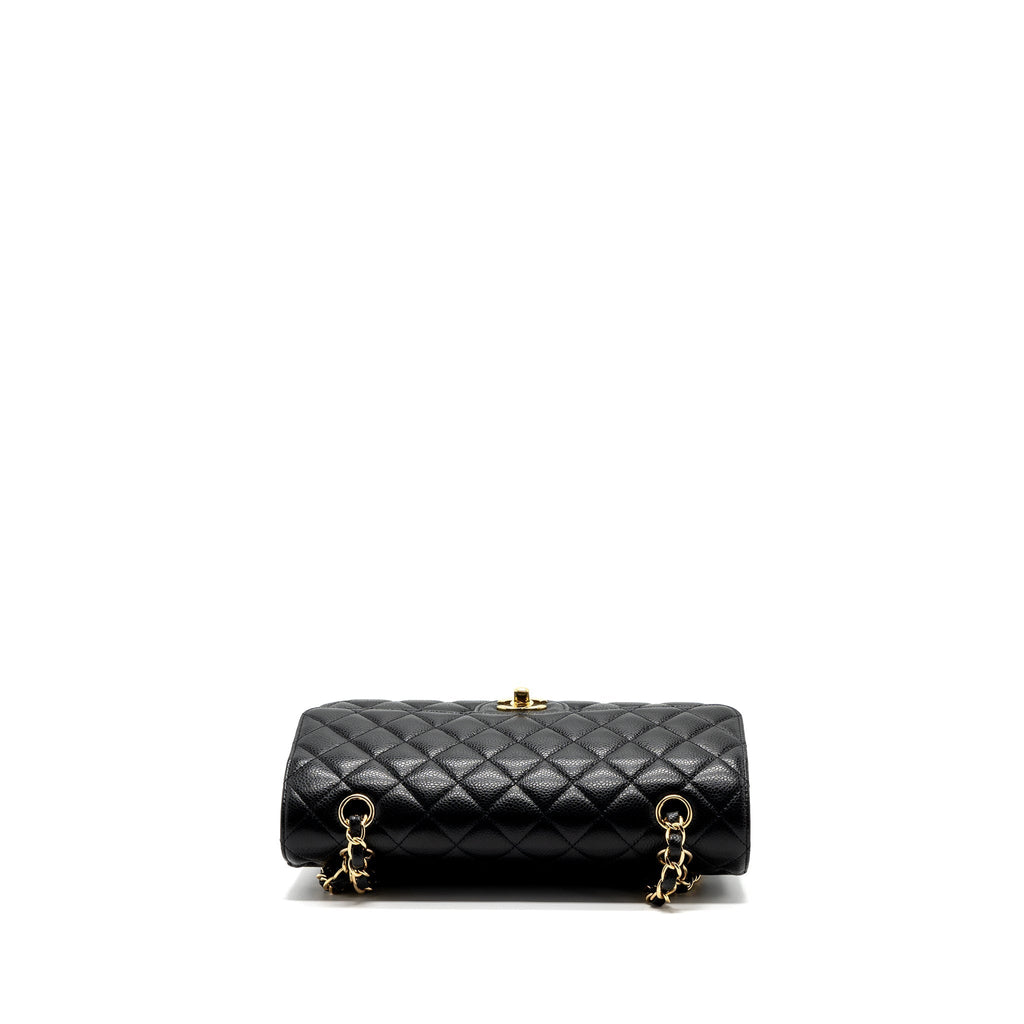 CHANEL MEDIUM CLASSIC DOUBLE FLAP BAG CAVIAR BLACK GHW (MICROCHIP )