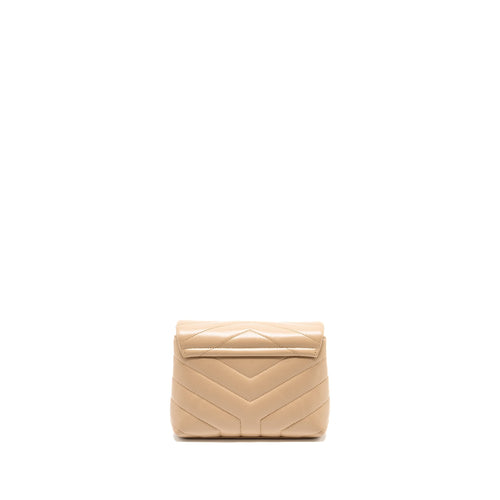 SAINT LAURENT/ YSL LOULOU TOY STRAP BAG CALFSKIN BEIGE GHW