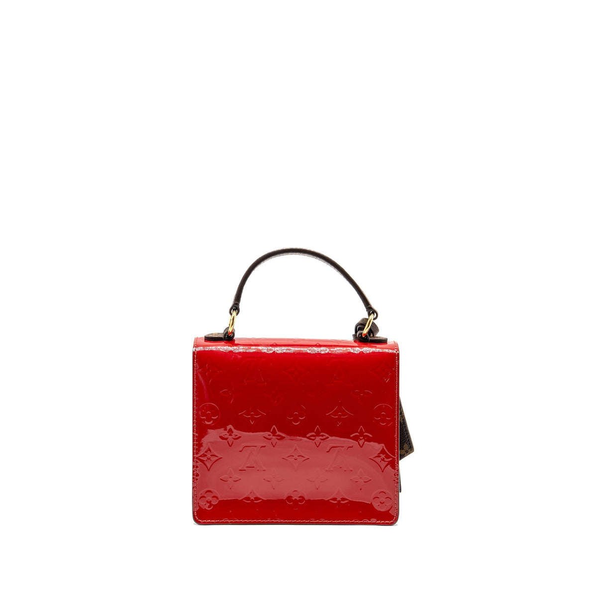 LOUIS VUITTON SPRING STREET BAG PATENT/EPI/MONOGRAM CANVAS RED/DARK BLUE/BROWN GHW