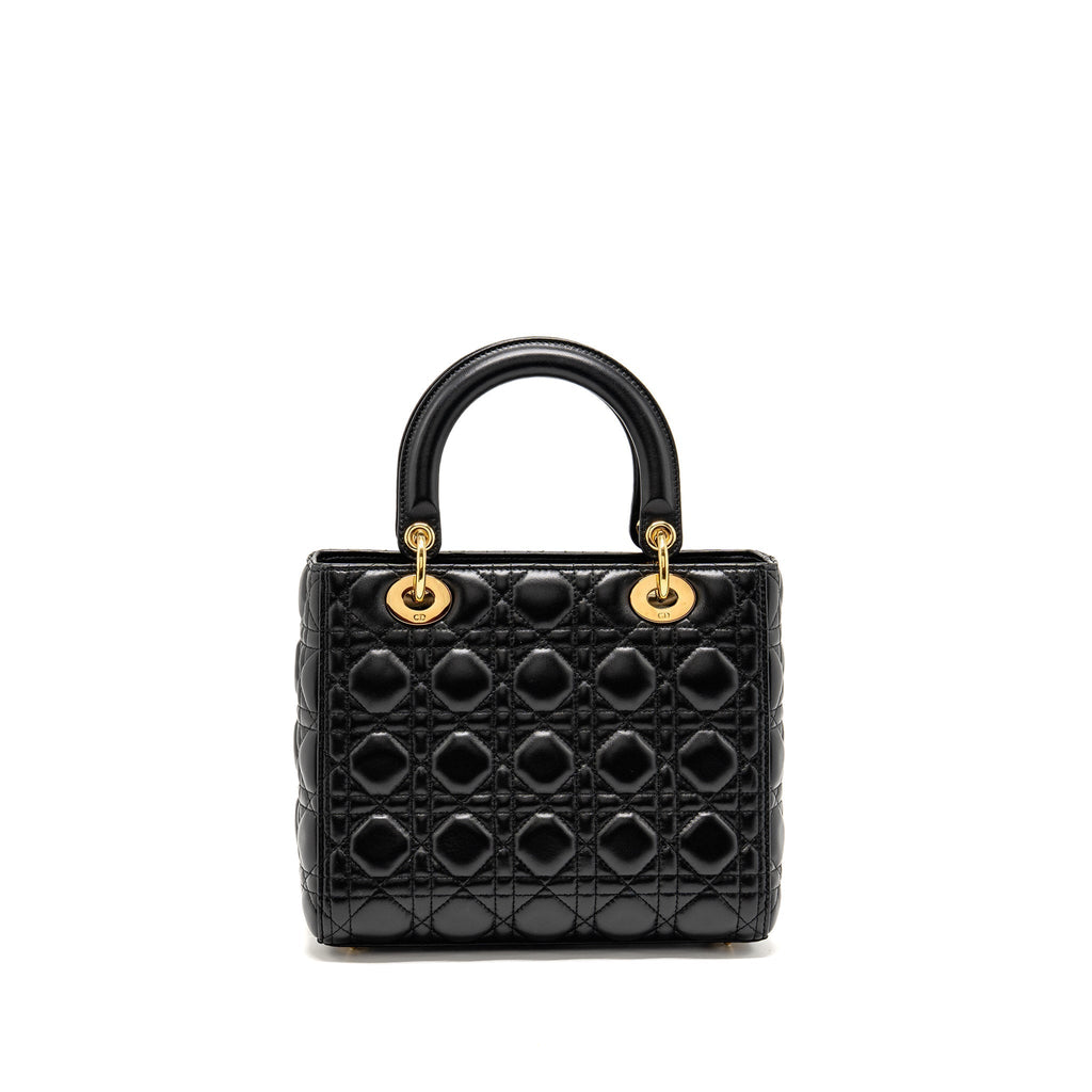 DIOR MEDIUM LADY DIOR LAMBSKIN BLACK GHW