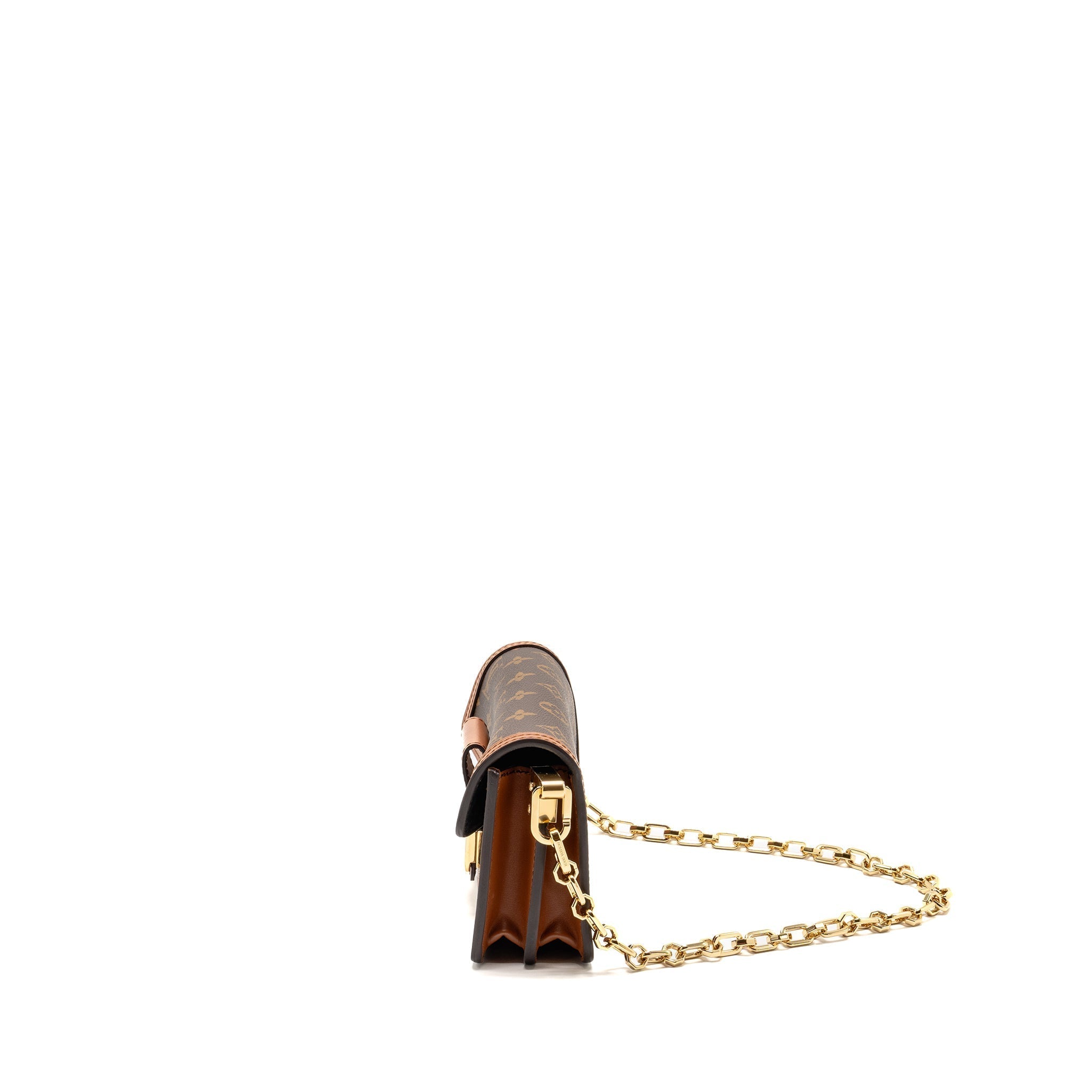 LOUIS VUITTON DAUPHINE EAST-WEST CHAIN SHOULDER BAG MONOGRAM REVERSE CANVAS GHW