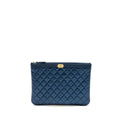 CHANEL BOY CLUTCH CALFSKIN PEARLY BLUE GHW