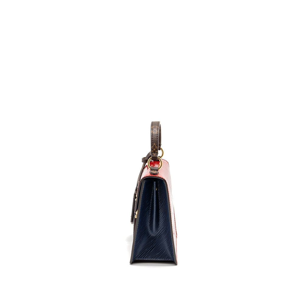 LOUIS VUITTON SPRING STREET BAG PATENT/EPI/MONOGRAM CANVAS RED/DARK BLUE/BROWN GHW