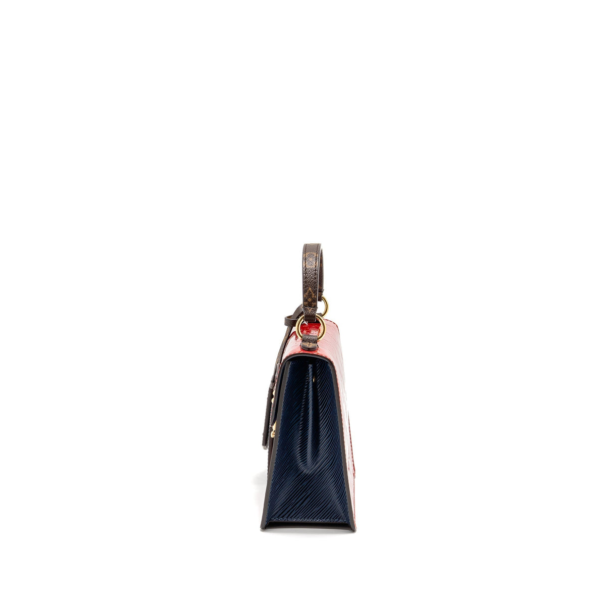 LOUIS VUITTON SPRING STREET BAG PATENT/EPI/MONOGRAM CANVAS RED/DARK BLUE/BROWN GHW