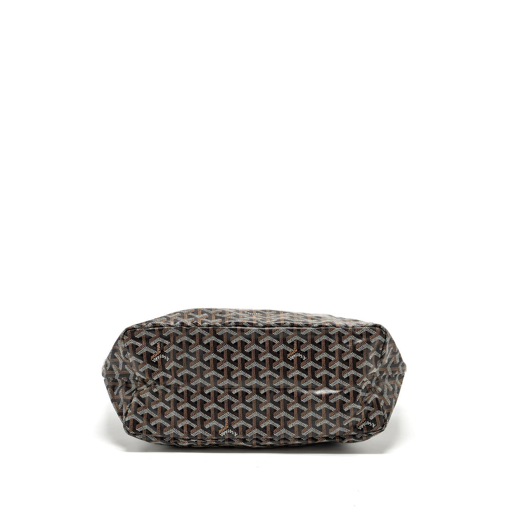 GOYARD SAINT LOUIS PM TOTE BAG GOYARDLINE CANVAS / LEATHER BLACK SHW