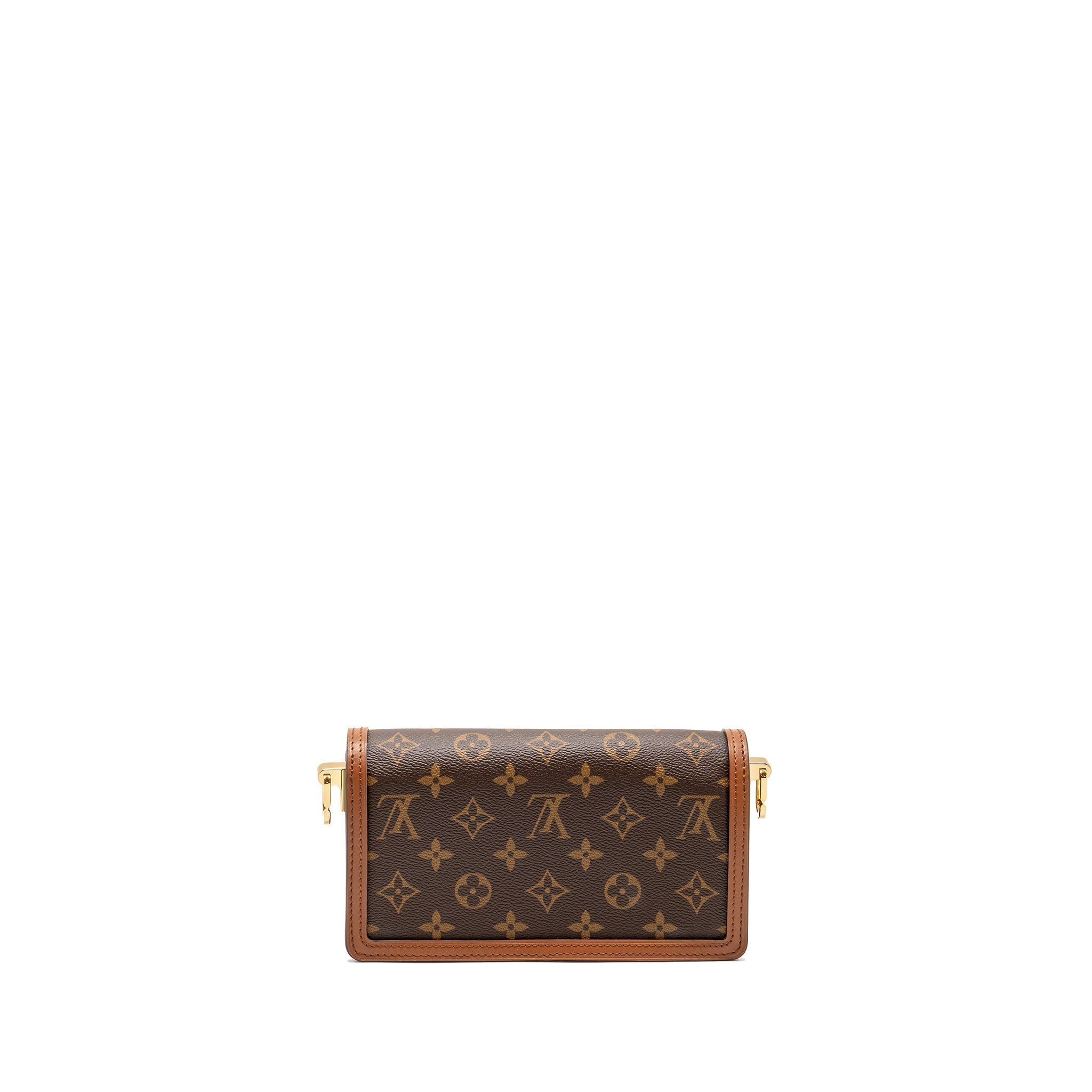 LOUIS VUITTON DAUPHINE EAST-WEST CHAIN SHOULDER BAG MONOGRAM REVERSE CANVAS GHW