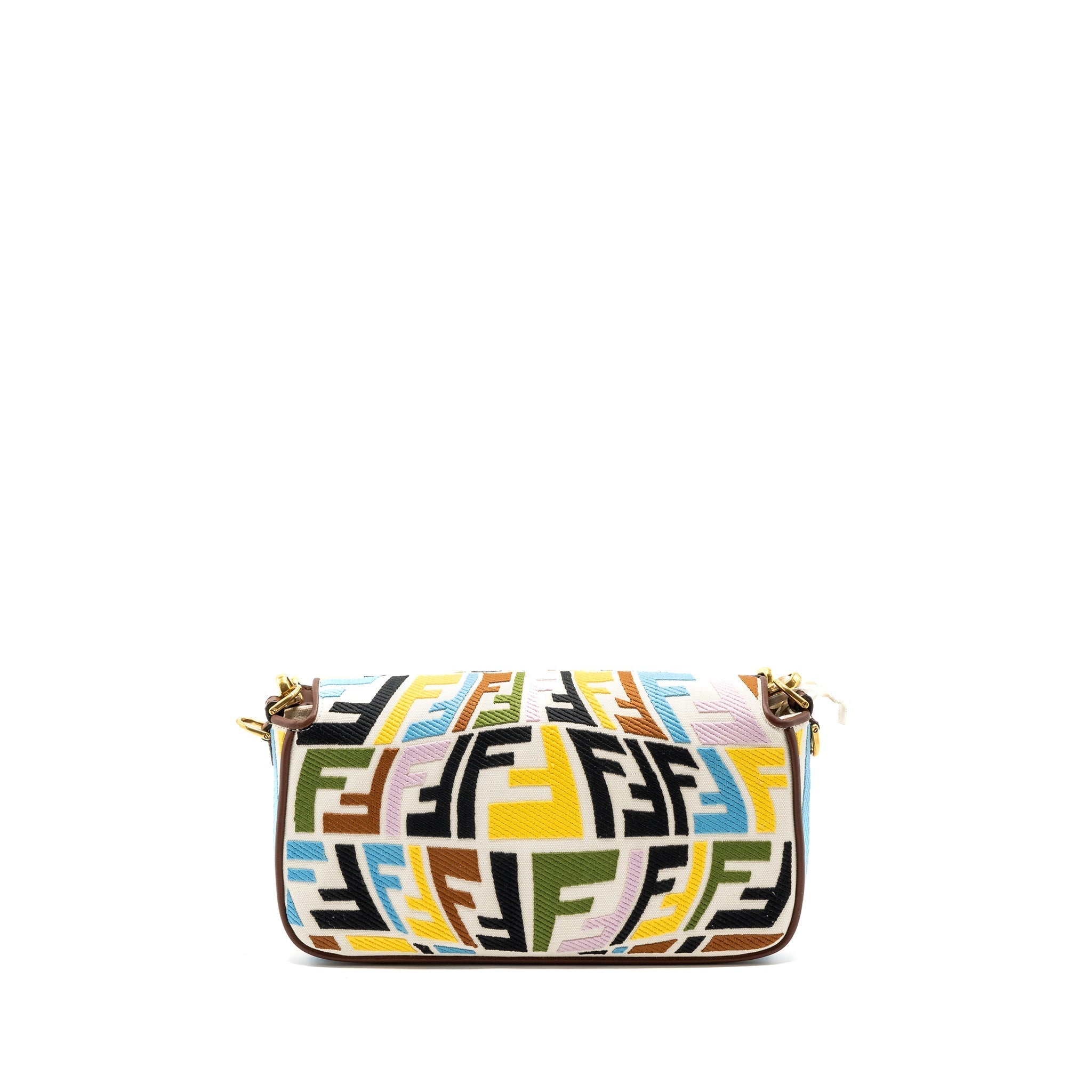 FENDI BAGUETTE BAG CANVAS MULCICOLOUR BEIGE / BROWN GHW