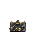 DIOR 30 MONTAIGNE CHAIN BAG OBLIQUE JACQUARD BLUE GHW
