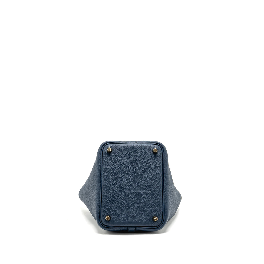 HERMES PICOTIN 18 LOCK BAG CLEMENCE BLEU DE PRUSSE GHW