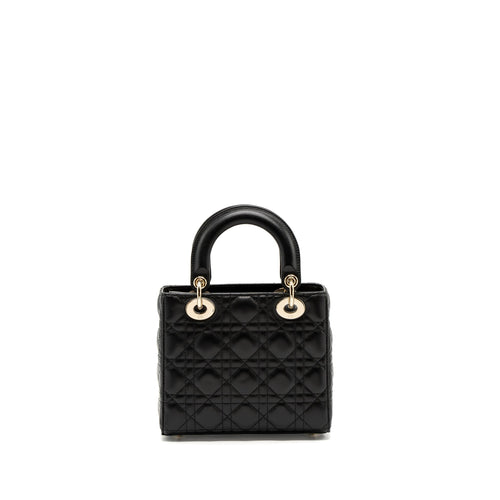 DIOR SMALL LADY DIOR LAMBSKIN BLACK LGHW