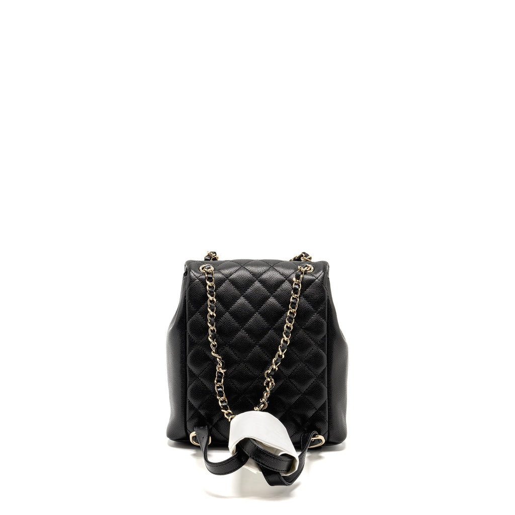 CHANEL TRIPLE PACK DUMA BACKPACK CAVIAR BLACK LGHW (MICROCHIP)