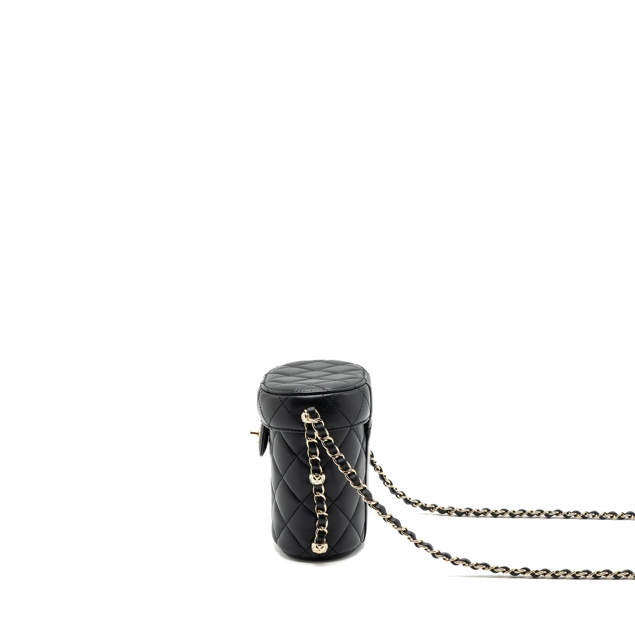CHANEL VANITY WITH CHAIN LAMBSKIN BLACK LGHW(MICROCHIP)