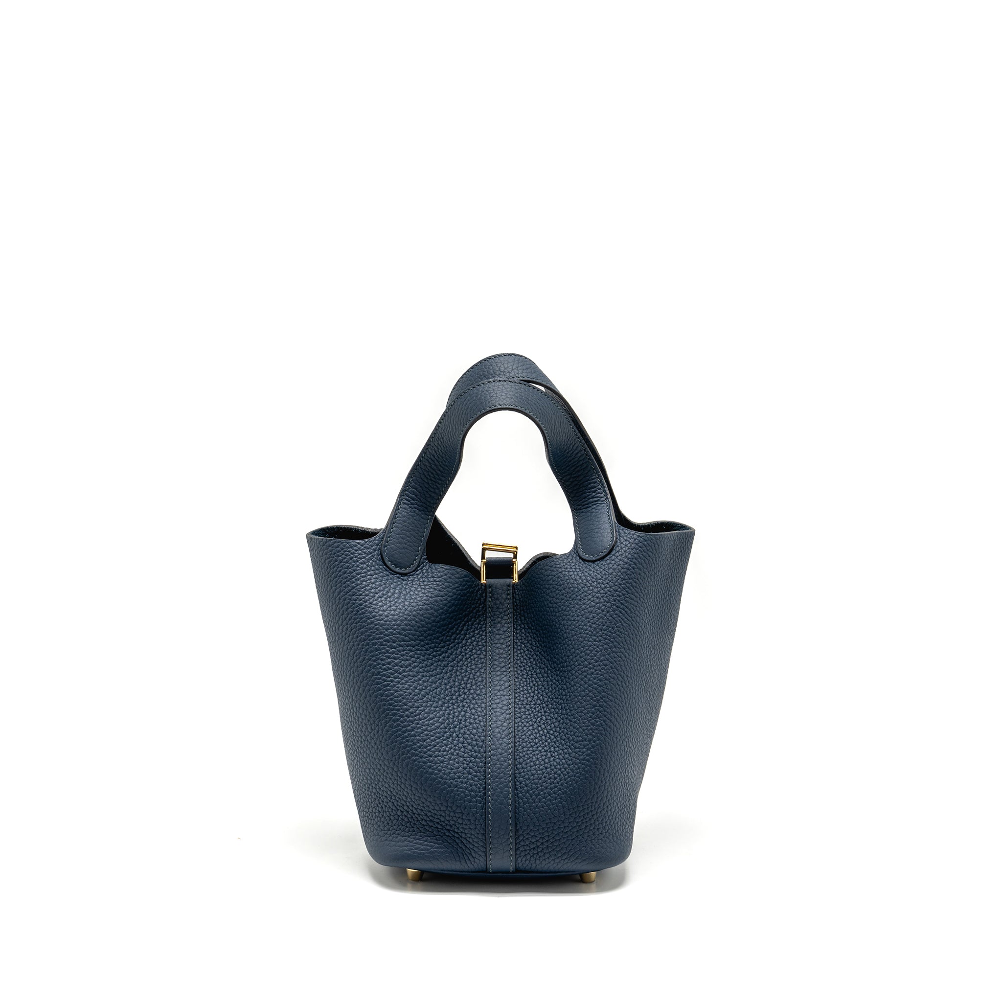 HERMES PICOTIN 18 LOCK BAG CLEMENCE BLEU DE PRUSSE GHW