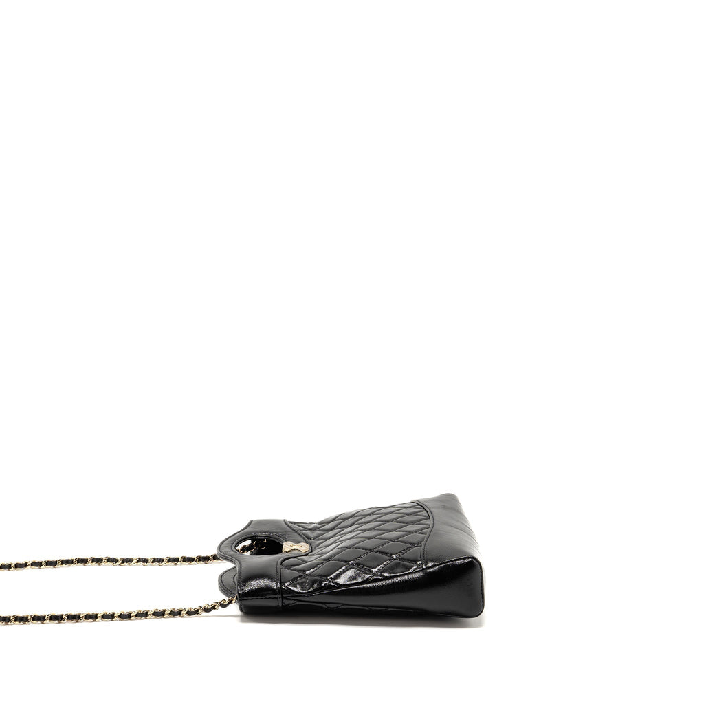 CHANEL MINI 31 BAG SHINY LAMBSKIN BLACK LGHW (MICROCHIP)