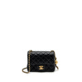 CHANEL 23K PEARL CRUSH MINI SQUARE FLAP BAG LAMBSKIN BLACK GHW (MICROCHIP)