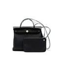 Hermes Herbag Zip 31 Bag Retourne Toile Militaries Canvas/Hunter Black SHW