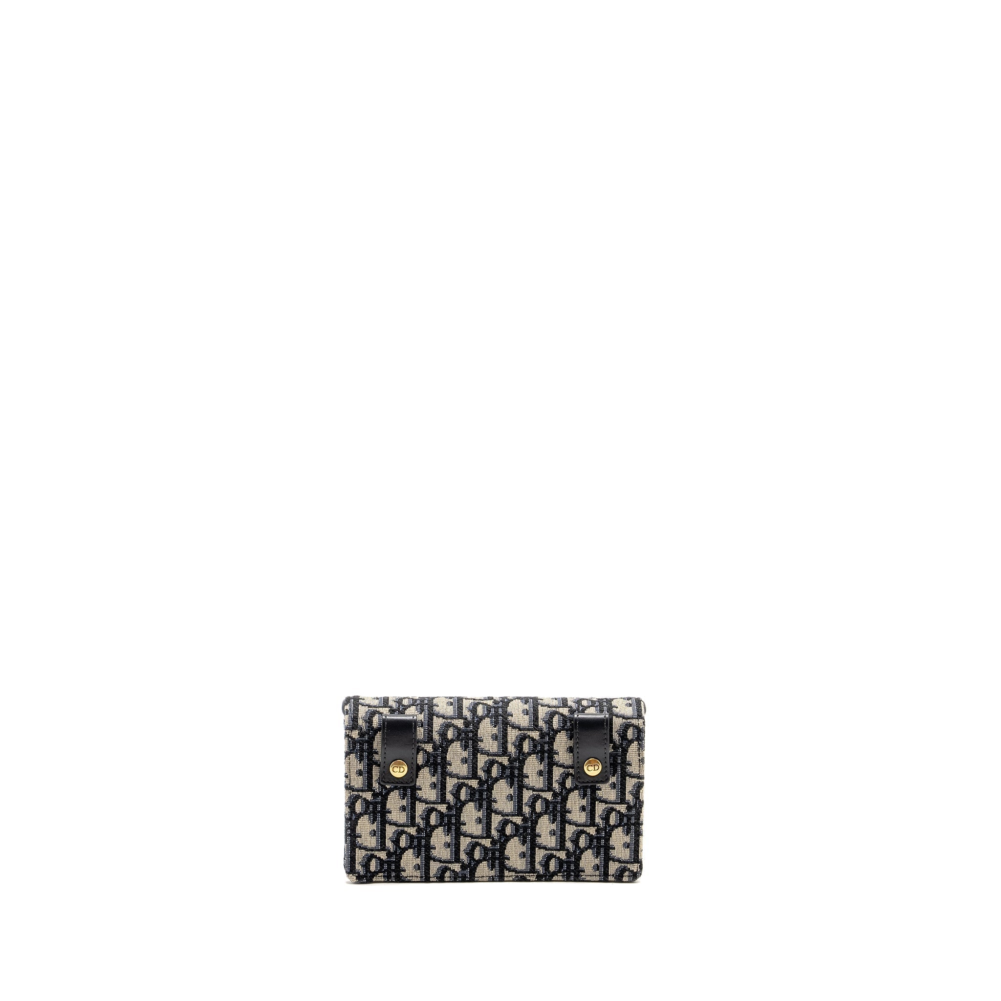 DIOR SADDLE BELT BAG/POUCH BLUE OBLIQUE JACQUARD CANVAS GHW