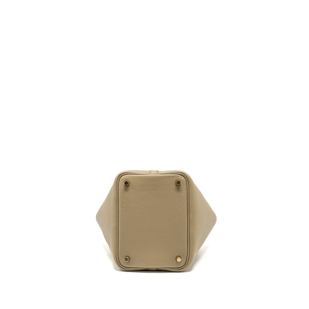 HERMES PICOTIN 18 LOCK BAG CLEMENCE BEIGE MARFA GHW