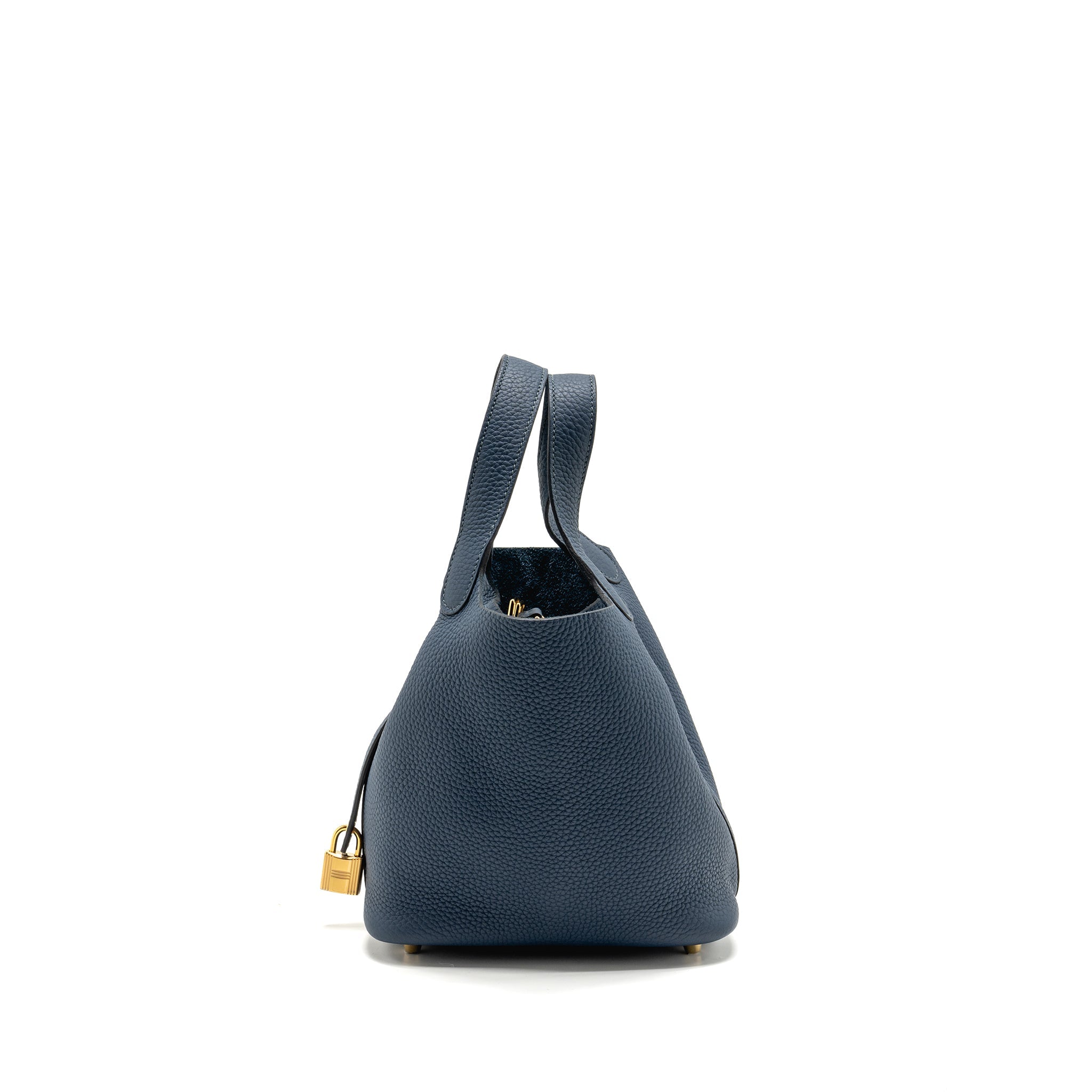 HERMES PICOTIN 18 LOCK BAG CLEMENCE BLEU DE PRUSSE GHW
