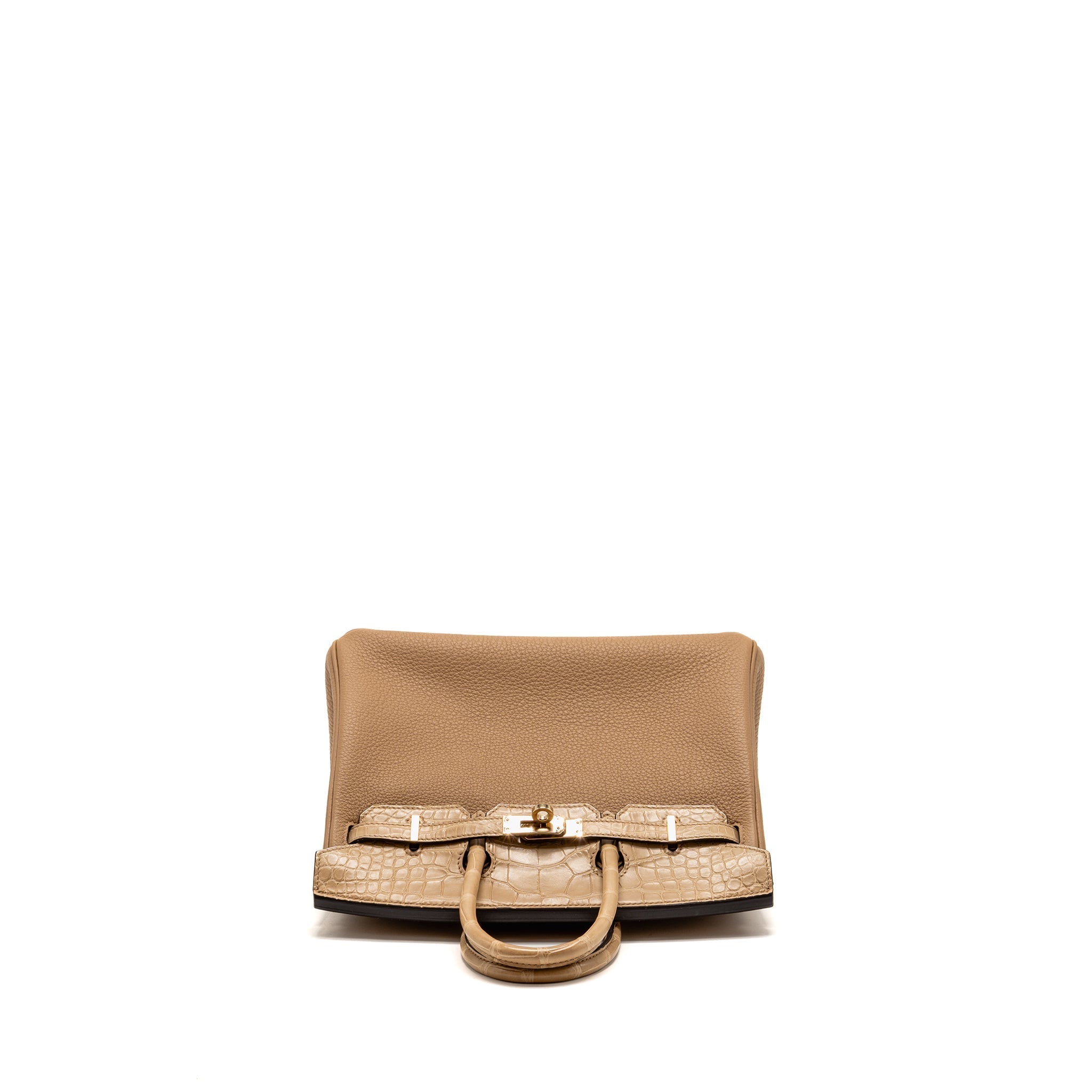 HERMES BIRKIN 25 TOUCH TOGO/ALLIGATOR MISSISSIPPIENSIS MAT CHAI LGHW