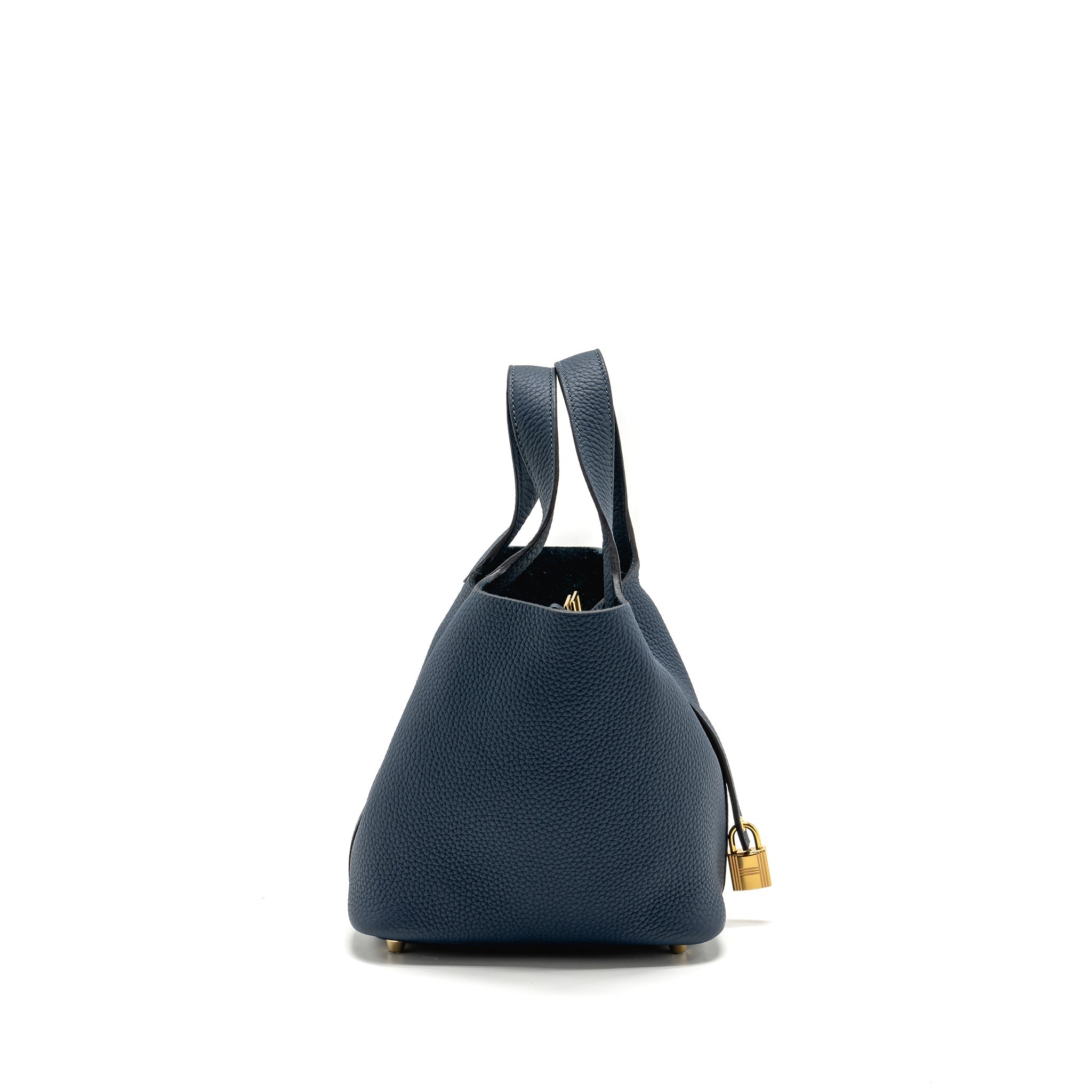 HERMES PICOTIN 18 LOCK BAG CLEMENCE BLEU DE PRUSSE GHW
