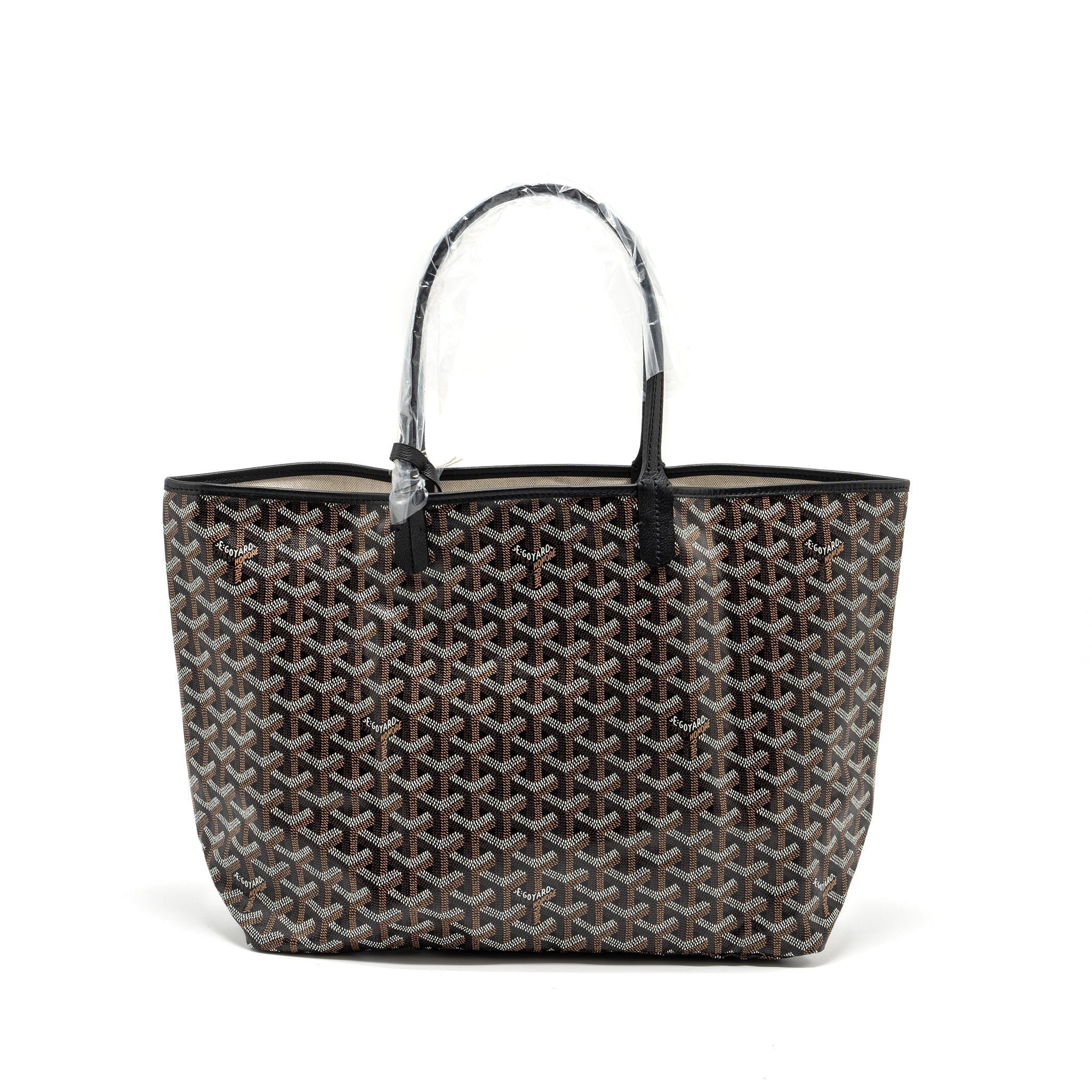 GOYARD SAINT LOUIS PM TOTE BAG GOYARDLINE CANVAS / LEATHER BLACK SHW