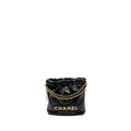 CHANEL MINI 22 BAG SHINY CALFSKIN BLACK GHW (MICROCHIP)