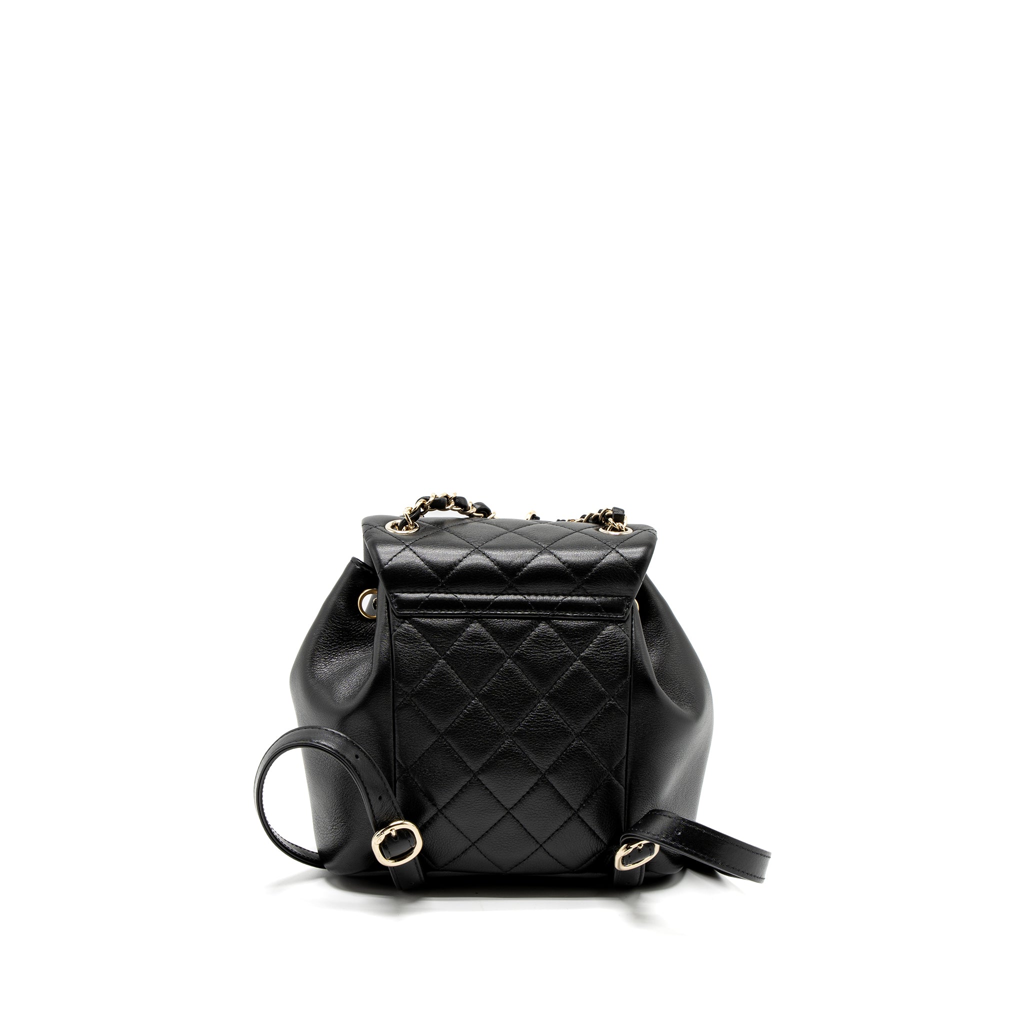 CHANEL 23C DUMA MINI BACKPACK CALFSKIN BLACK LGHW (MICROCHIP)