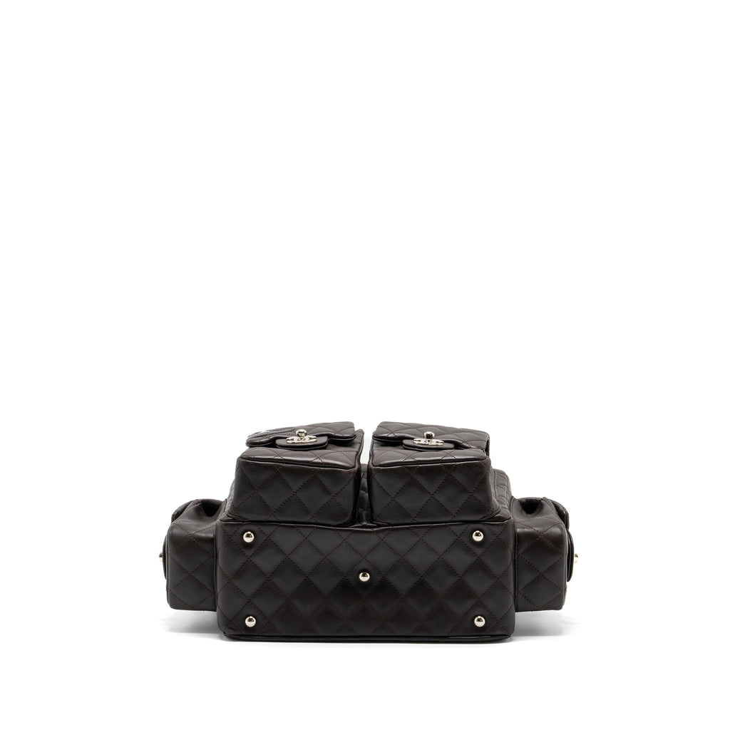 CHANEL VINTAGE CAMBO REPORTER BAG CALFSKIN DARK BROWN SHW