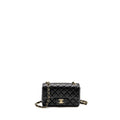 CHANEL MINI RECTANGULAR FLAP BAG LAMBSKIN BLACK LGHW (MICROCHIP)