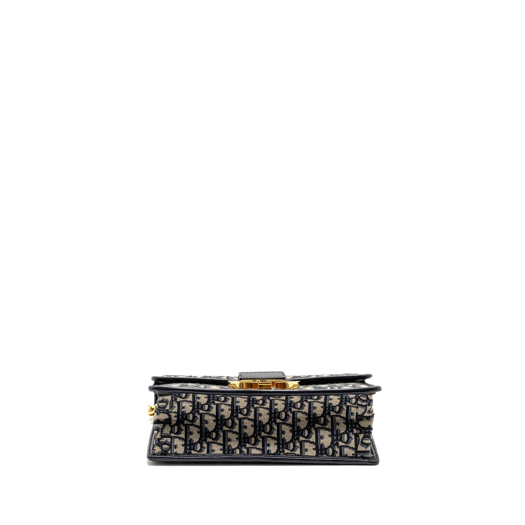 DIOR 30 MONTAIGNE CHAIN BAG OBLIQUE JACQUARD BLUE GHW