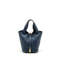 HERMES PICOTIN 18 LOCK BAG CLEMENCE BLEU DE PRUSSE GHW