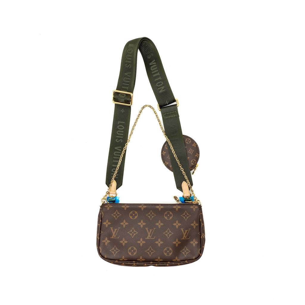 LOUIS VUITTON MULTI POCHETTE MONOGRAM CANVAS KHAKI STRAP GHW