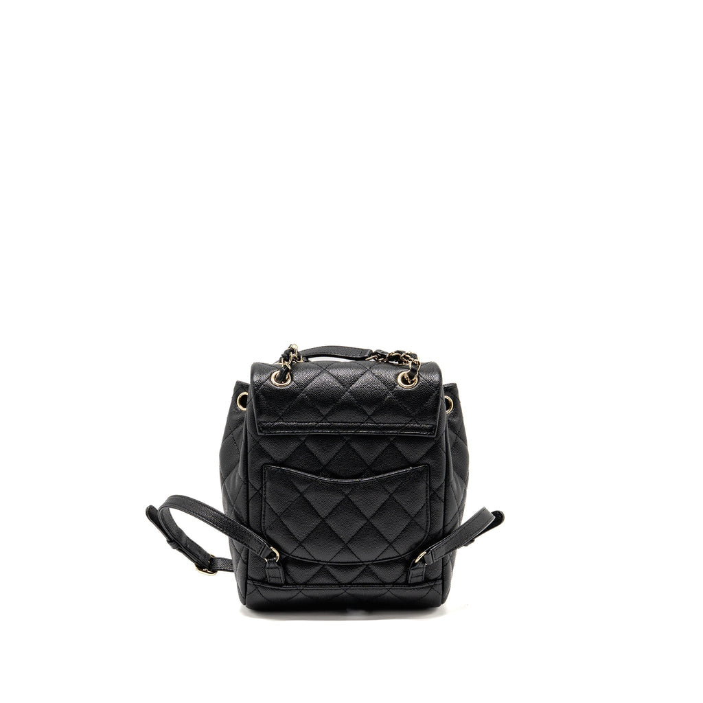 CHANEL QUILTED MINI BACKPACK CAVIAR BLACK LGHW (MICROCHIP)