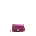 CHANEL PEARL CRUSH MINI RECTANGULAR FLAP BAG LAMBSKIN PURPLE GHW