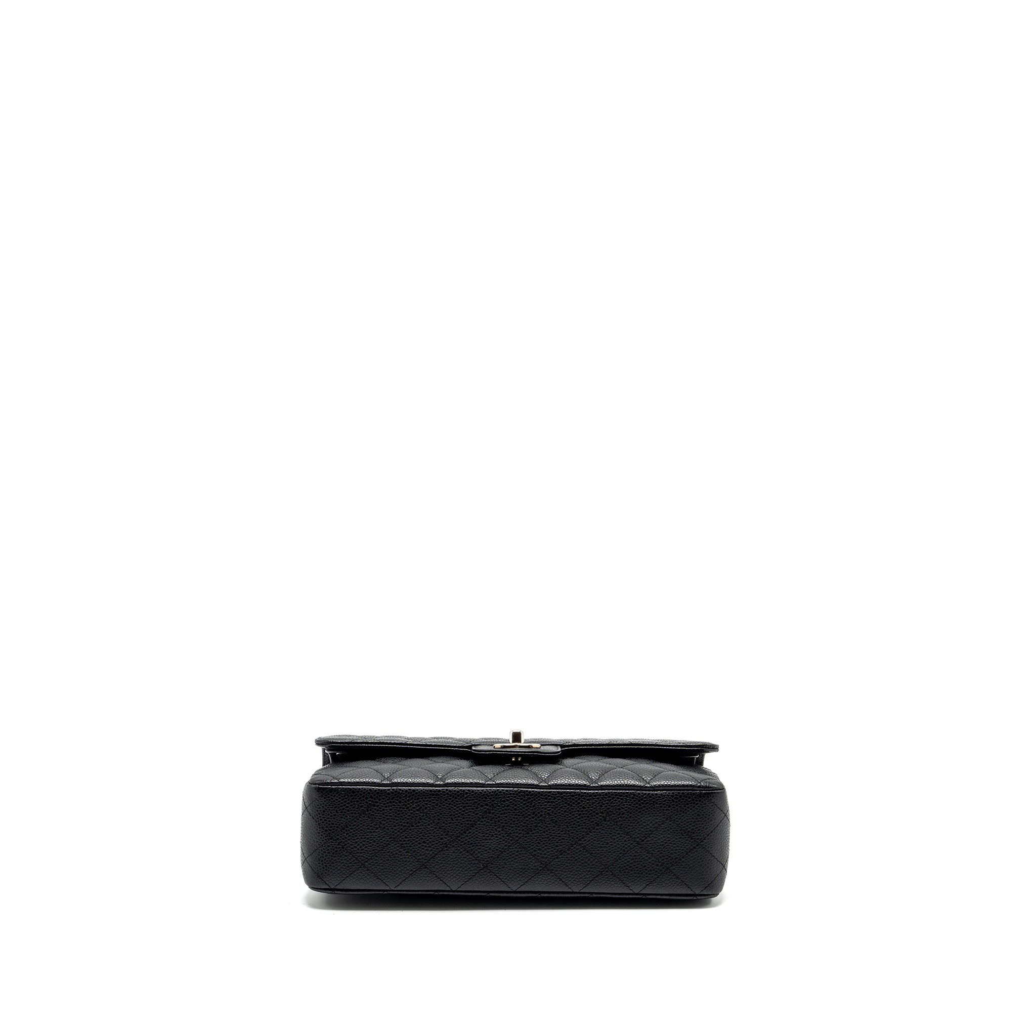 CHANEL MEDIUM CLASSIC DOUBLE FLAP BAG CAVIAR BLACK SHW