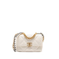 CHANEL SMALL 19 BAG LAMBSKIN WHITE MULTICOLOUR HARDWARE (MICROCHIP)