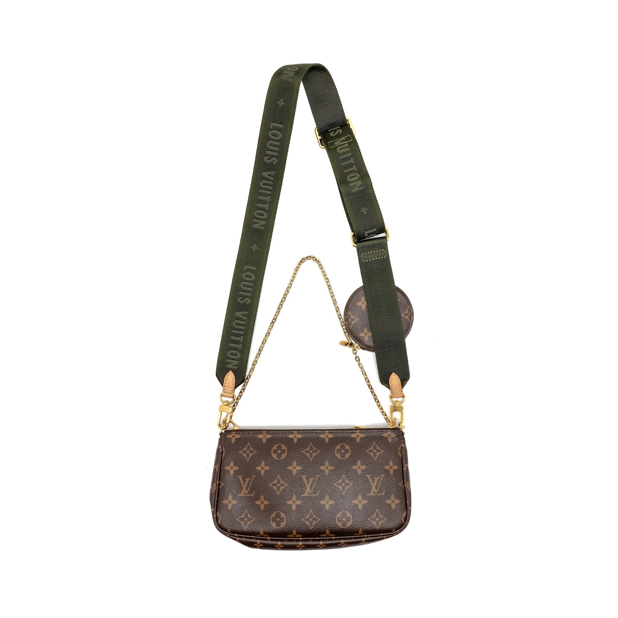 LOUIS VUITTON MULTI POCHETTE ACCESSOIRES MONOGRAM CANVAS KHAKI GHW