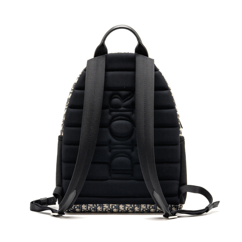 DIOR MEN’S BACKPACK DIOR OBLIQUE CANVAS / CALFSKIN BLUE / BLACK SHW