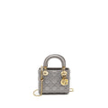 DIOR MINI LADY DIOR LAMBSKIN IRIDESCENT GREY LGHW